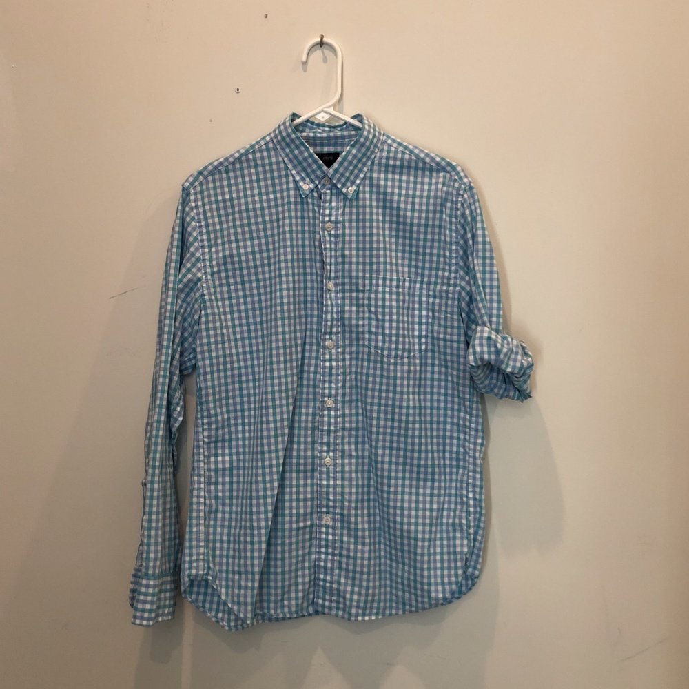 J. Crew Men's Medium Light-Blue Shirt